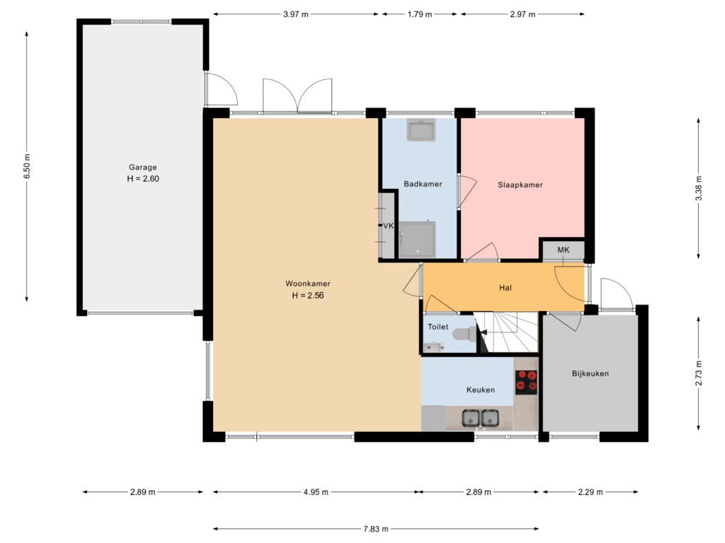 Bekijk plattegrond van begane grond van Cramerusstraat 3