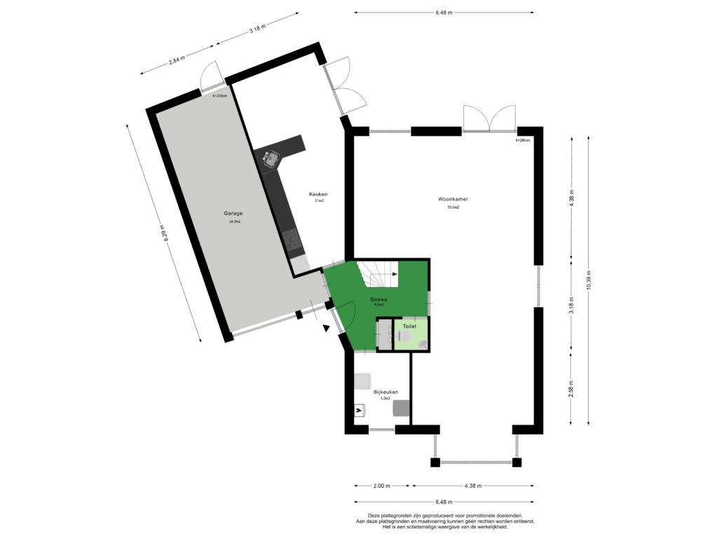 View floorplan of Begane Grond of Meertenshof 10