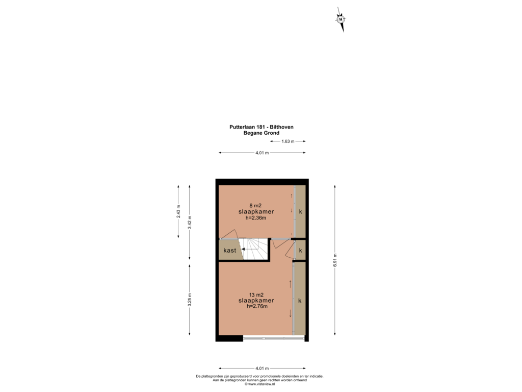 Bekijk plattegrond van BEGANE GROND van Putterlaan 181