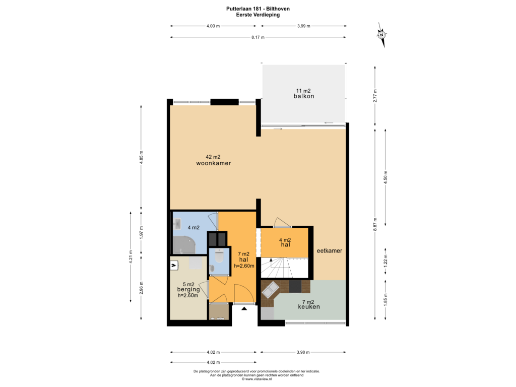 Bekijk plattegrond van EERSTE VERDIEPING van Putterlaan 181