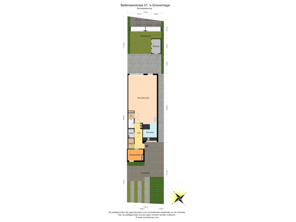 Bekijk plattegrond van Situatietekening van Bellemeerstraat 37