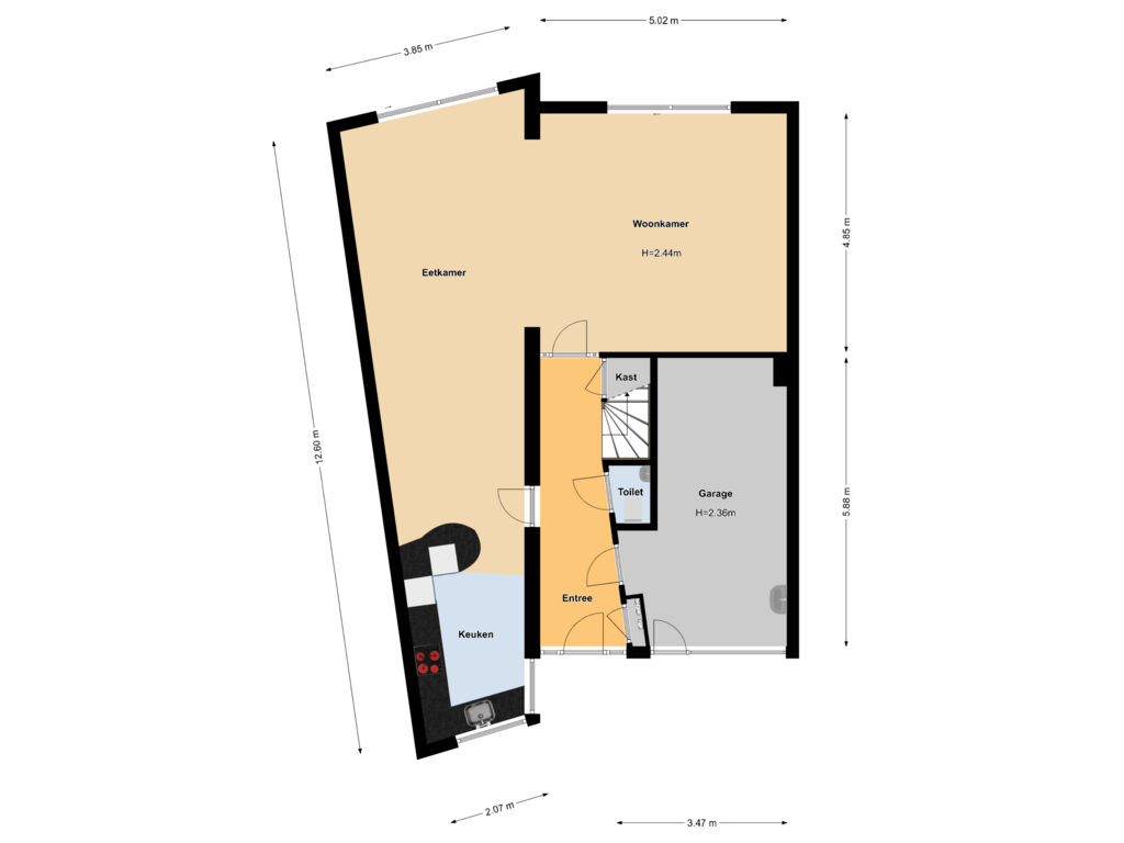 Bekijk plattegrond van Begane grond van Calveslo 48