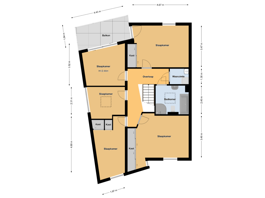 Bekijk plattegrond van Verdieping van Calveslo 48