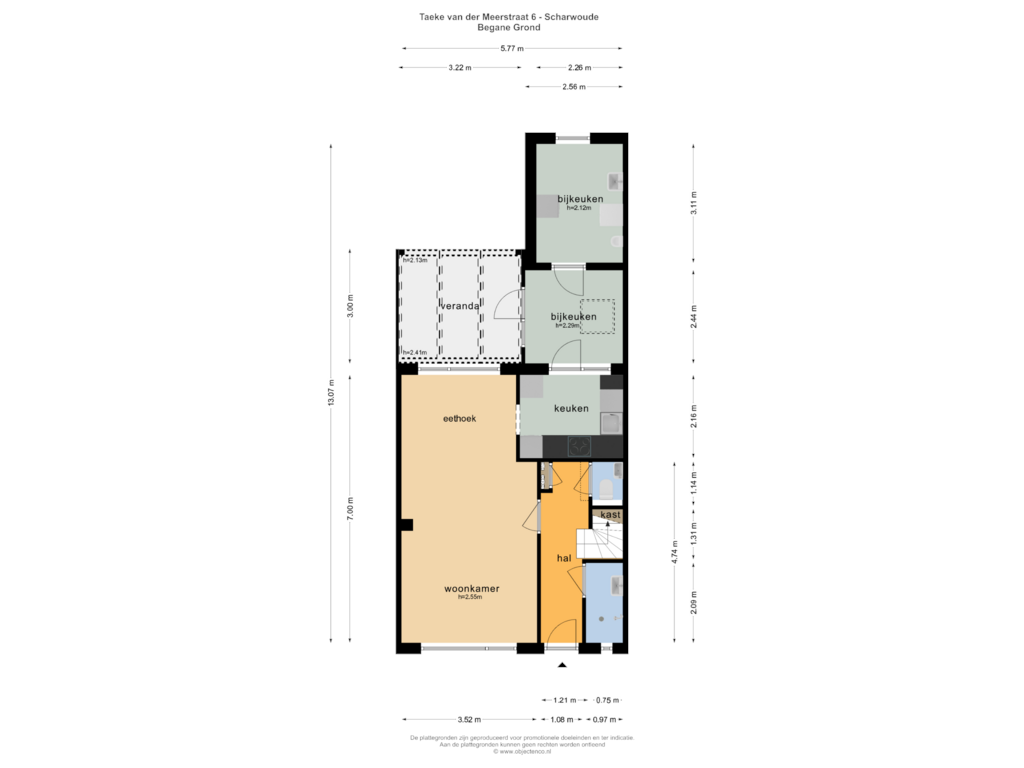 Bekijk plattegrond van BEGANE GROND van Taeke van der Meerstraat 6