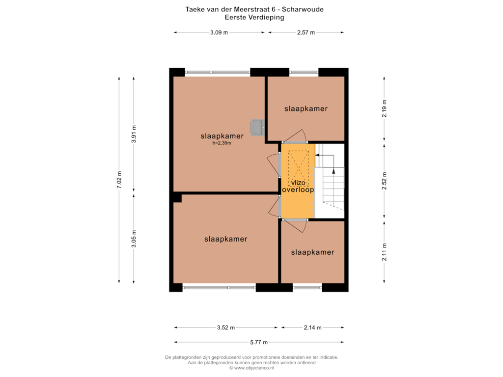 Bekijk plattegrond van EERSTE VERDIEPING van Taeke van der Meerstraat 6