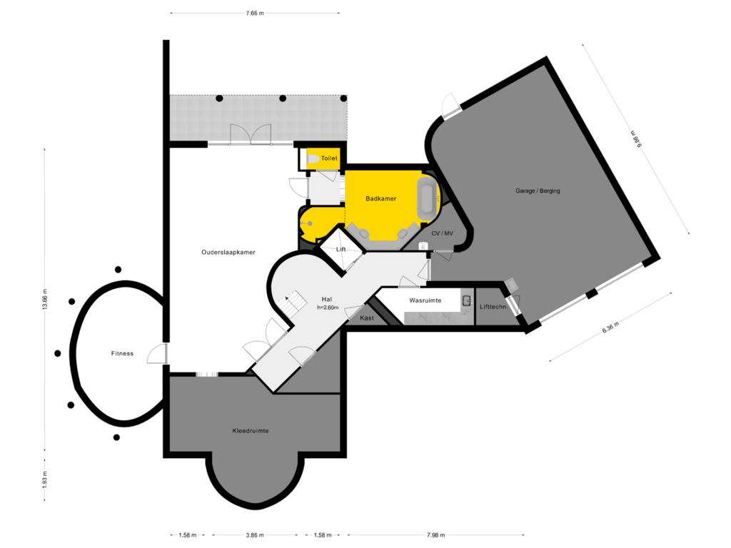 View floorplan of Souterrain of De Grent 2