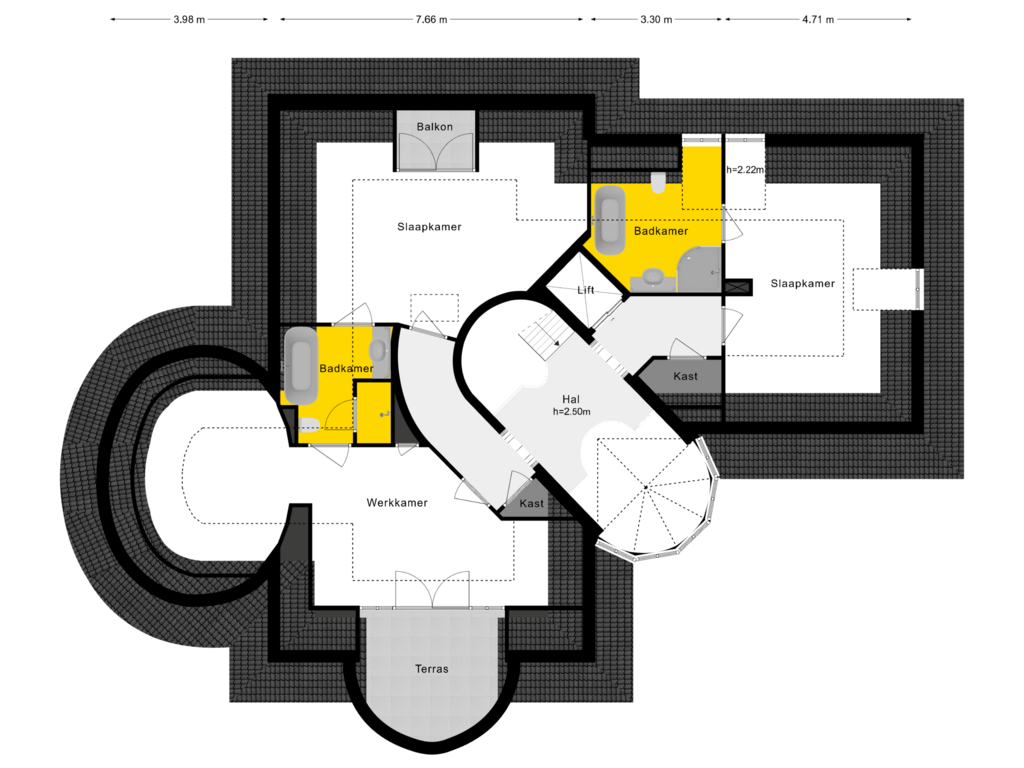 View floorplan of 1e Verdieping of De Grent 2