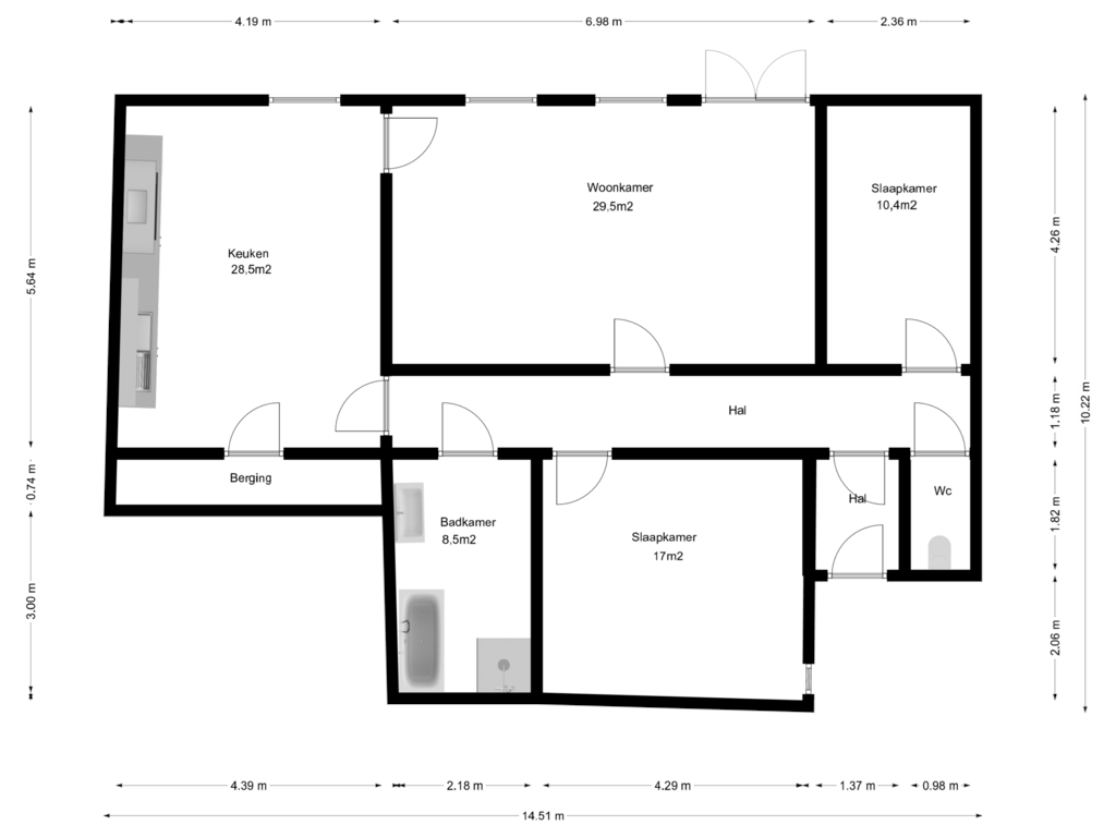 View floorplan of First floor of Hoogstraat 37-A