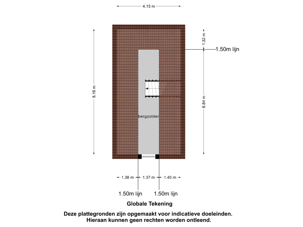 View floorplan of 2e verdieping of Burgemeester van Erpstraat 49