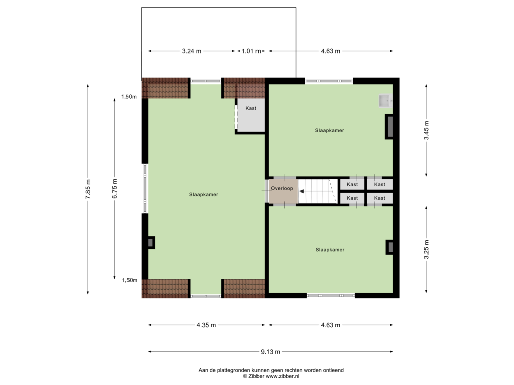 Bekijk plattegrond van Eerste Verdieping van Stationsweg 1