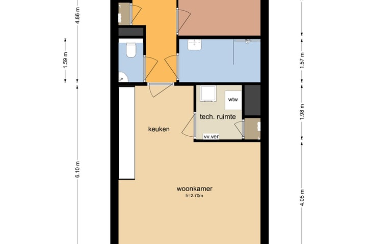 Bekijk foto 12 van De Nieuwe Defensie 3B - 2-Kamerappartement (Bouwnr. 463)