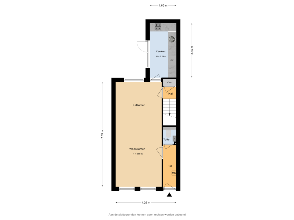 View floorplan of Begane Grond of Riouwstraat 37