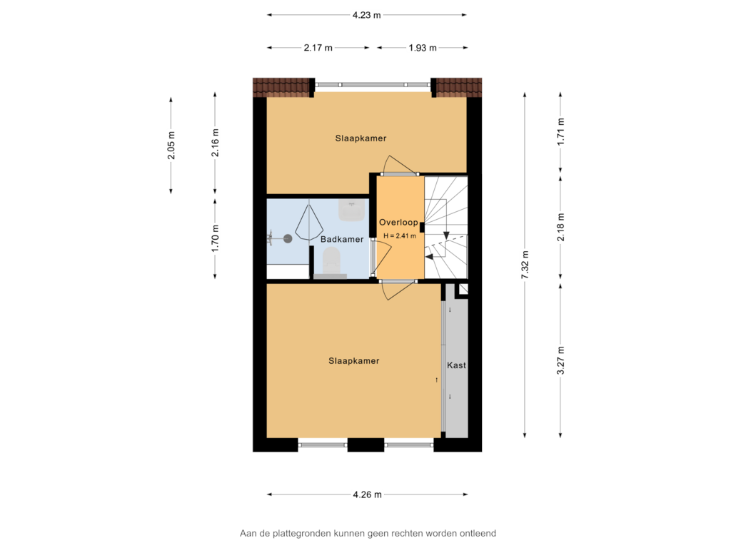 View floorplan of 1e Verdieping of Riouwstraat 37