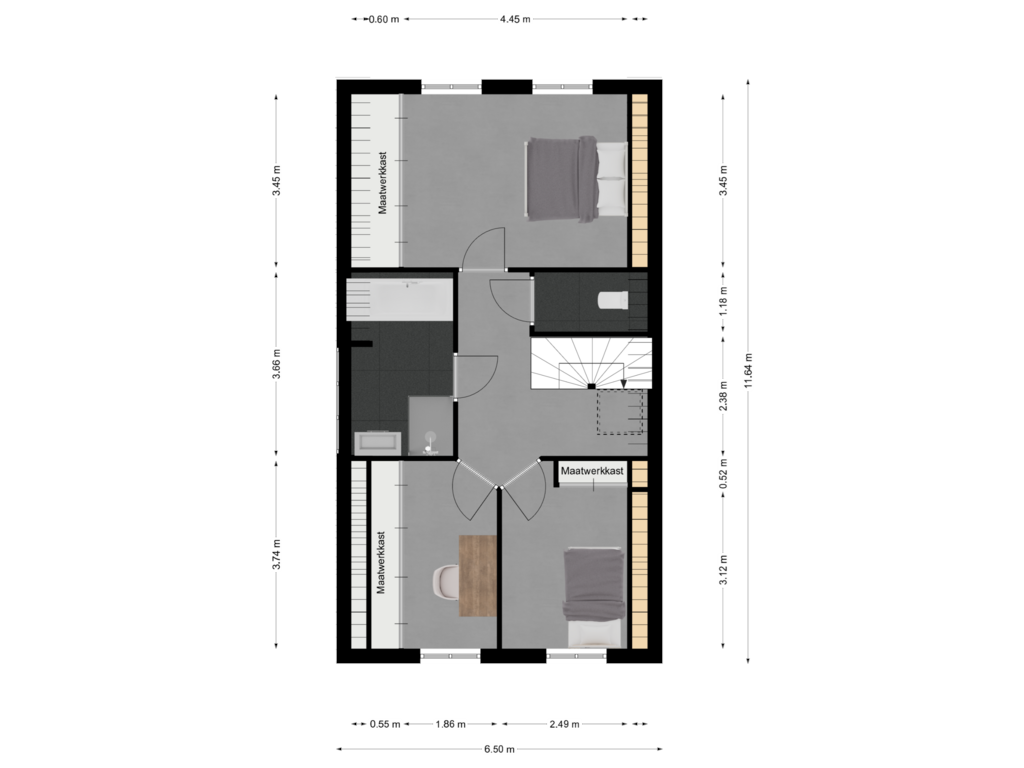 View floorplan of Eerste verdieping of De Stigterstraat 5