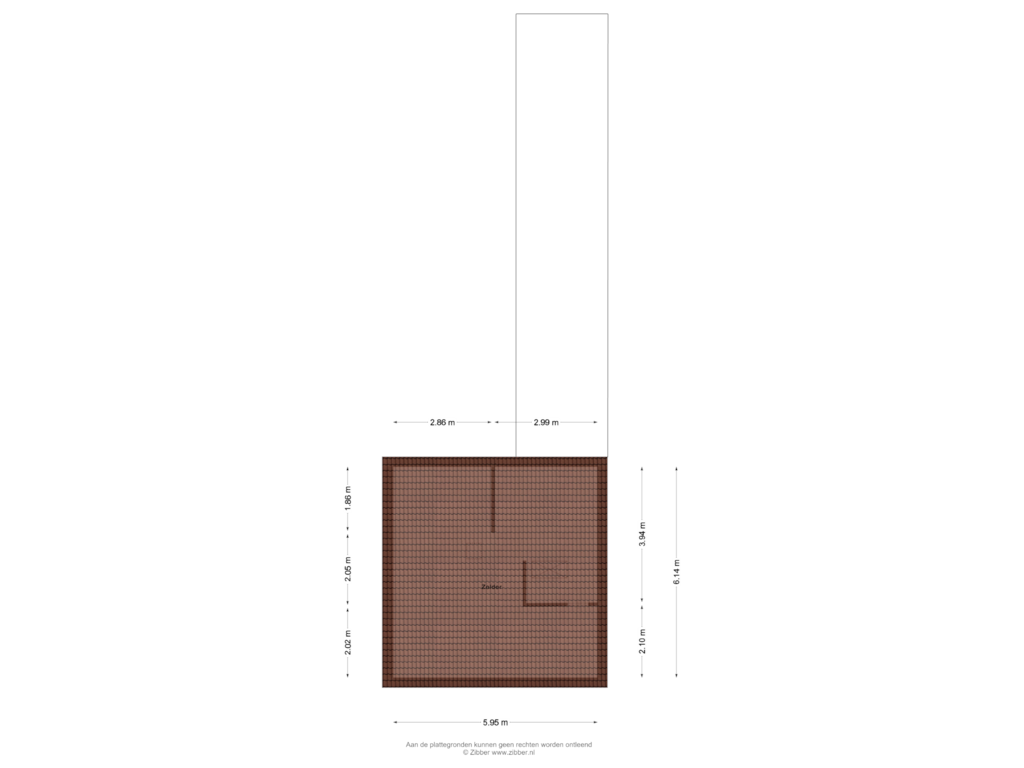 View floorplan of Zolder of Abdijstraat 2