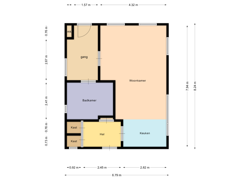 Bekijk plattegrond van begane grond van Dorpsstraat 48