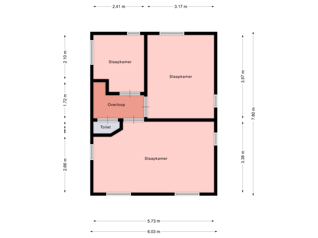 Bekijk plattegrond van eerste verdieping van Dorpsstraat 48