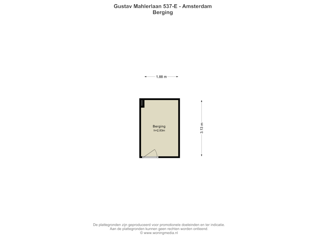 Bekijk plattegrond van Berging van Gustav Mahlerlaan 537-E