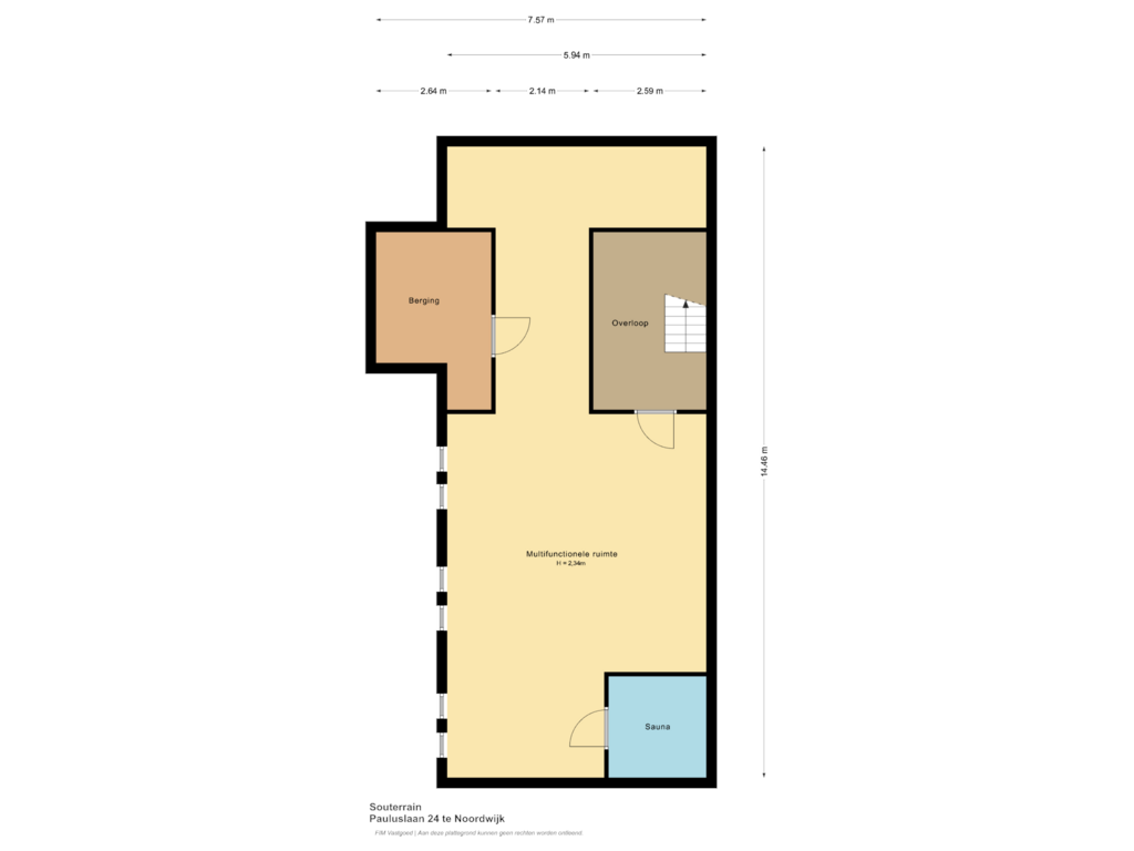 Bekijk plattegrond van Souterrain van Pauluslaan 24