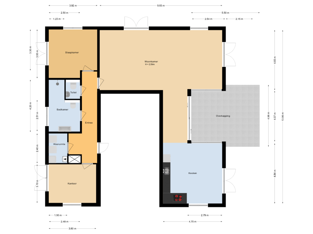 Bekijk plattegrond van Begane grond  van Kaapsduinhof 75