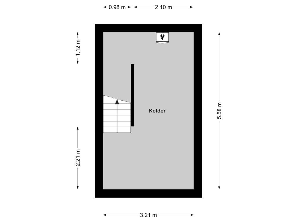 Bekijk plattegrond van Kelder van Burgemeester de Goedestraat 14