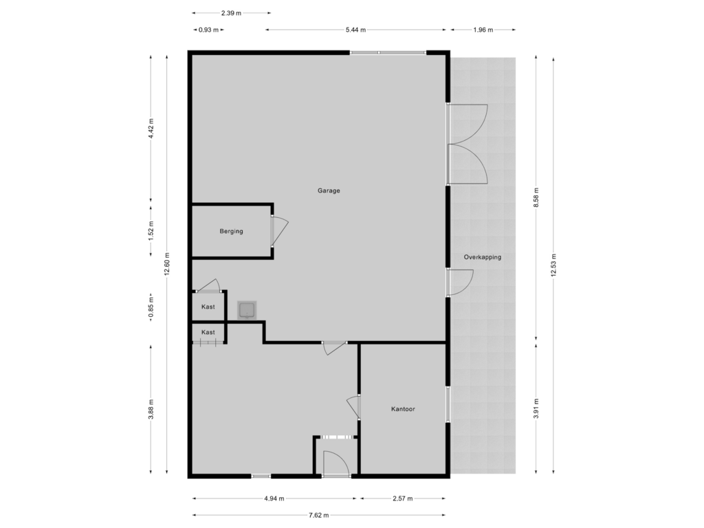 Bekijk plattegrond van Garage van Burgemeester de Goedestraat 14