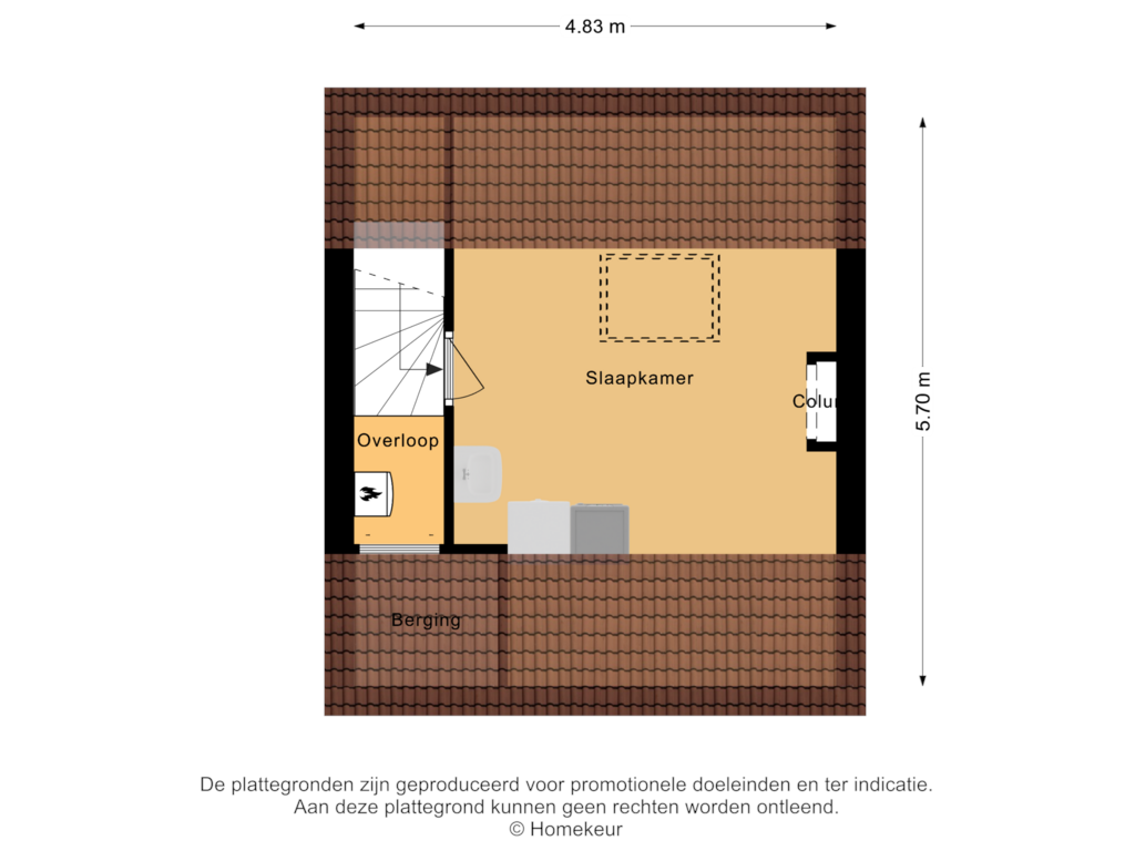 Bekijk plattegrond van Tweede verdieping van Bloemenlaan 159