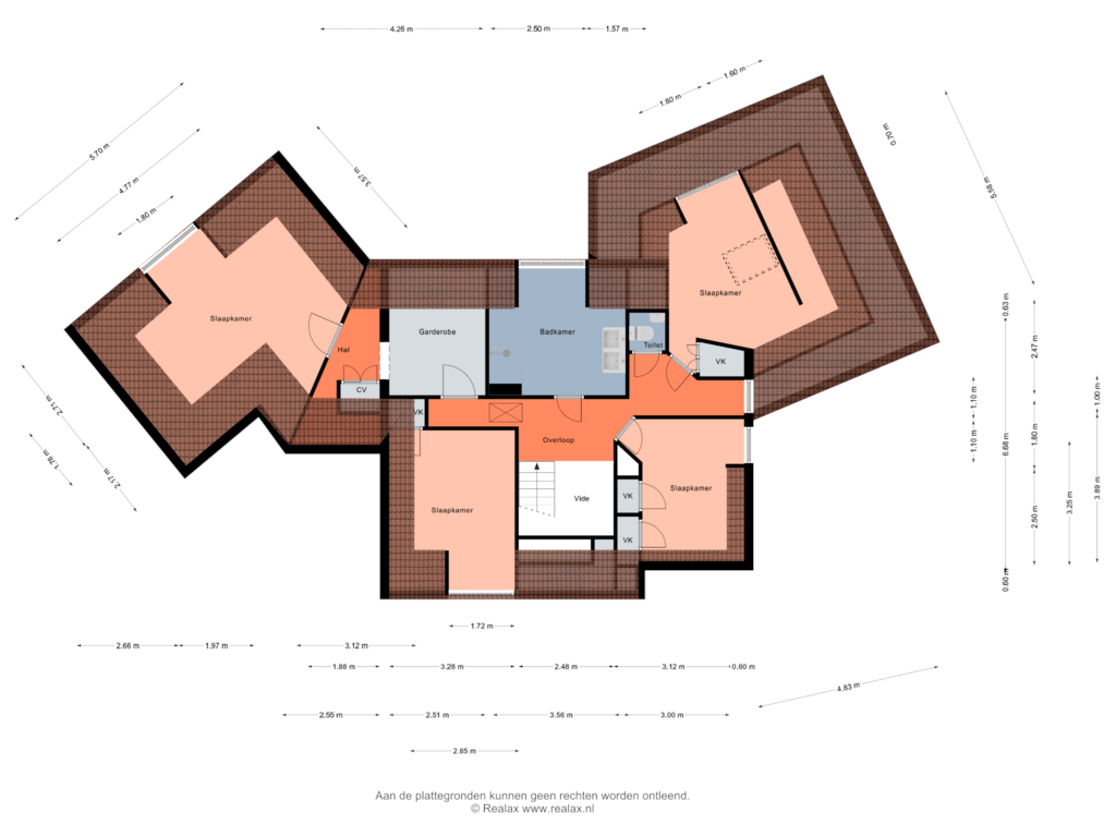 Bekijk plattegrond van Verdieping 1 van Veluwestraat 87