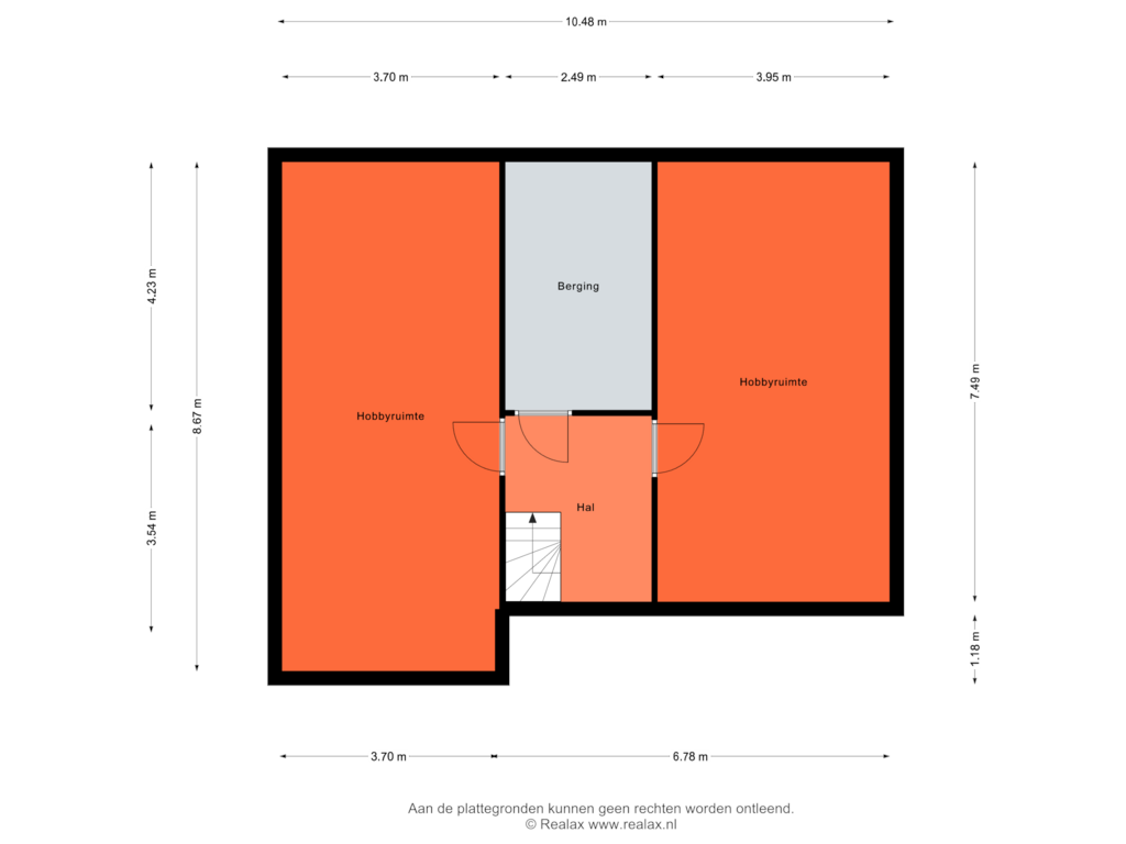 Bekijk plattegrond van Souterrain van Veluwestraat 87