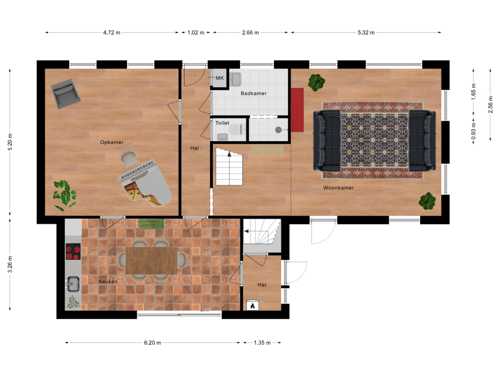 Bekijk plattegrond van Begane Grond van Dorpsstraat 27