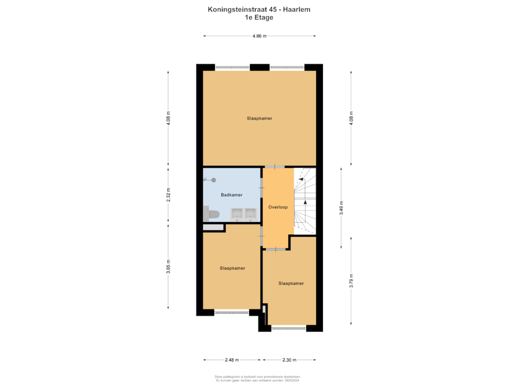 Bekijk plattegrond van 1e Etage van Koningsteinstraat 45