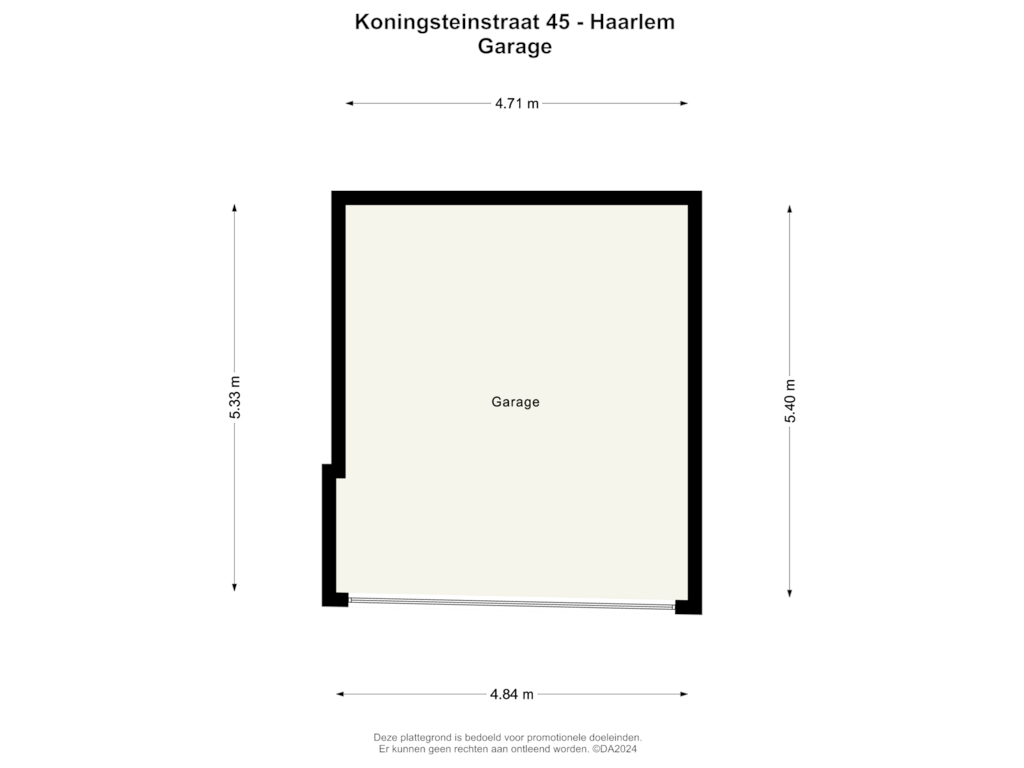 Bekijk plattegrond van Garage van Koningsteinstraat 45