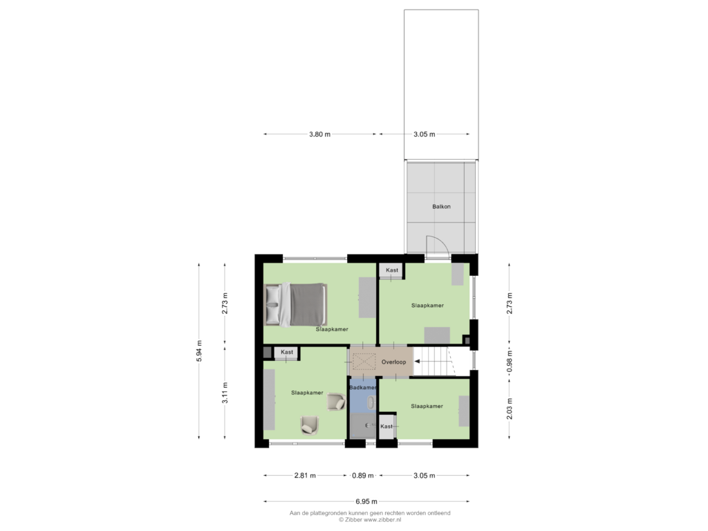 Bekijk plattegrond van Eerste Verdieping van Wesemaelestraat 7