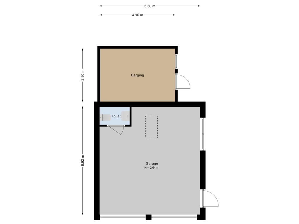 Bekijk plattegrond van Garage & berging van Spinozaweg 3