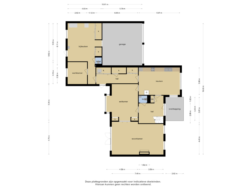 View floorplan of Begane grond of Wierdensestraat 119-A