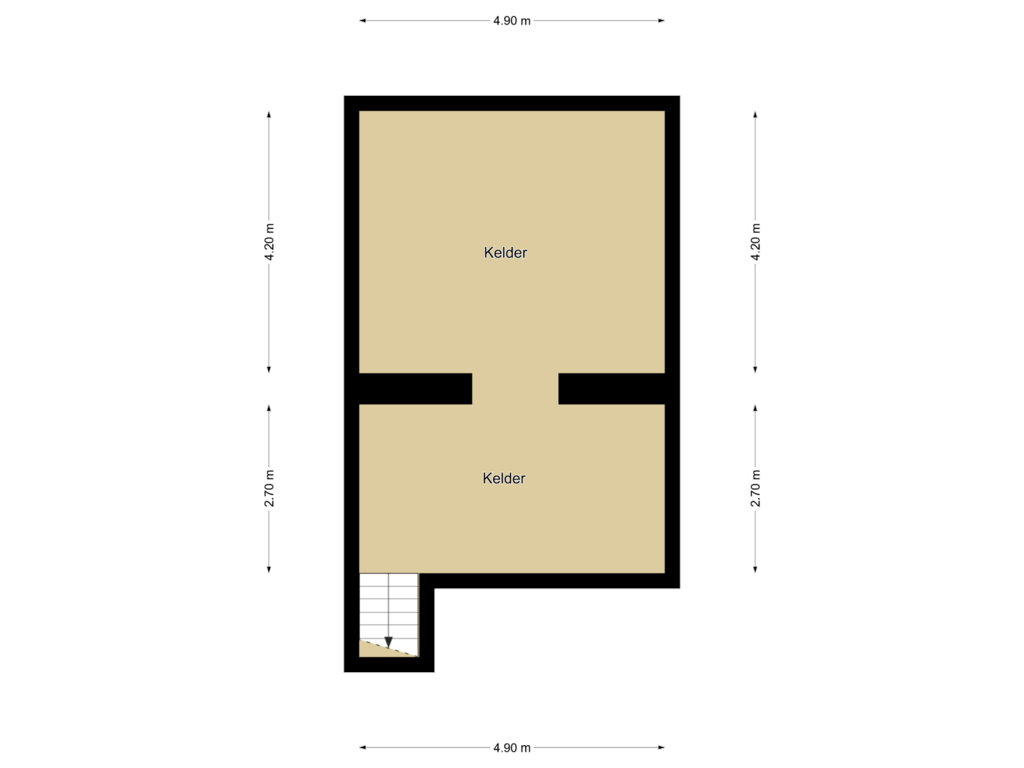 Bekijk plattegrond van Kelder van Welysestraat 5