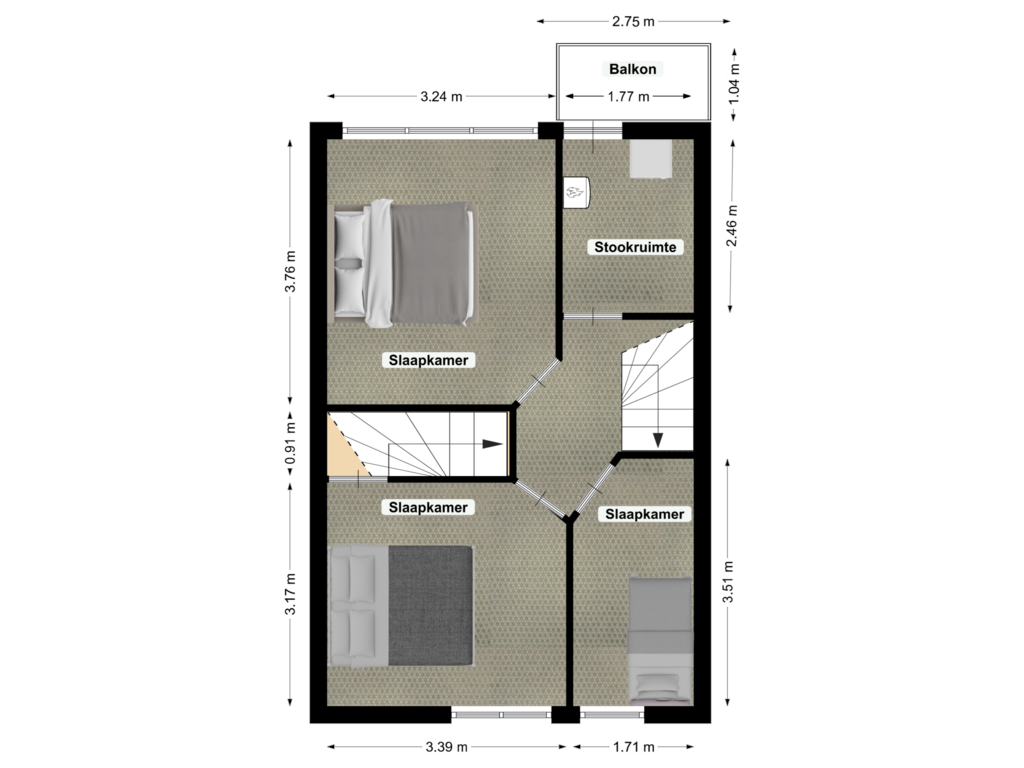 Bekijk plattegrond van Floor 1 van Hommerterweg 15-B