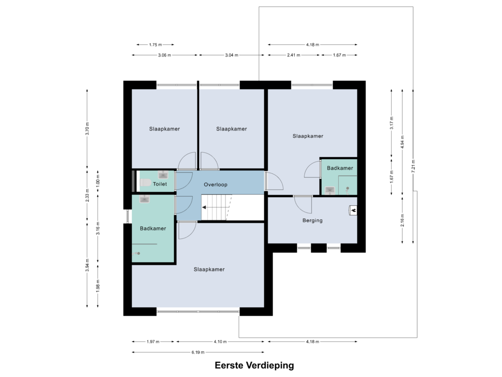 Bekijk plattegrond van Eerste Verdieping van De Tegelarije 11