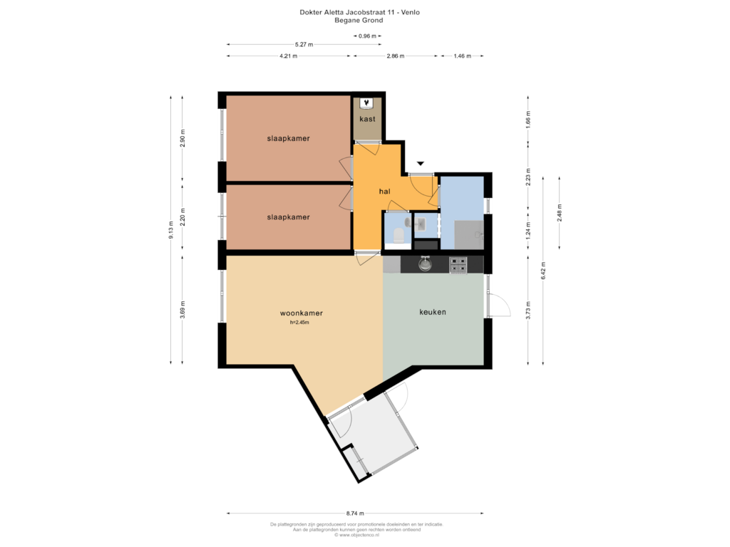 View floorplan of Begane Grond of Dokter Aletta Jacobsstraat 11