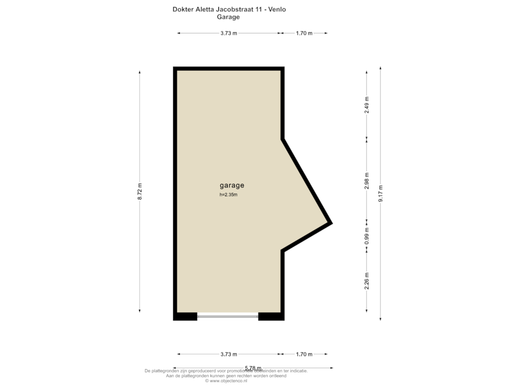 View floorplan of Garage of Dokter Aletta Jacobsstraat 11