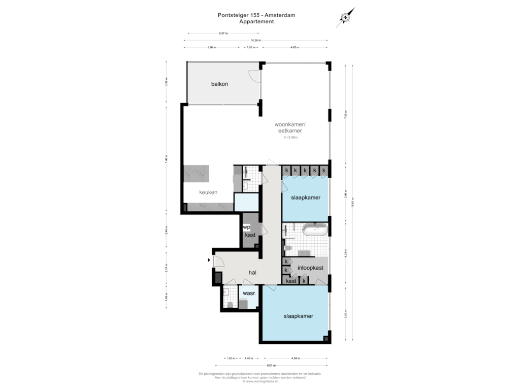 Bekijk plattegrond van Appartement van Pontsteiger 155