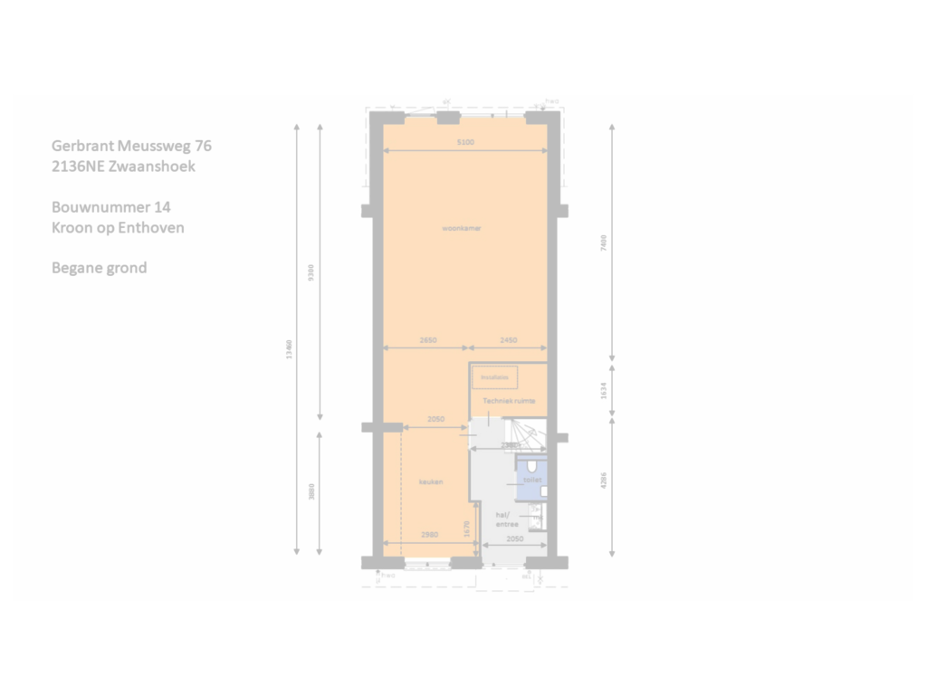 Bekijk plattegrond van Begagne grond van Gerbrant Meussweg 76