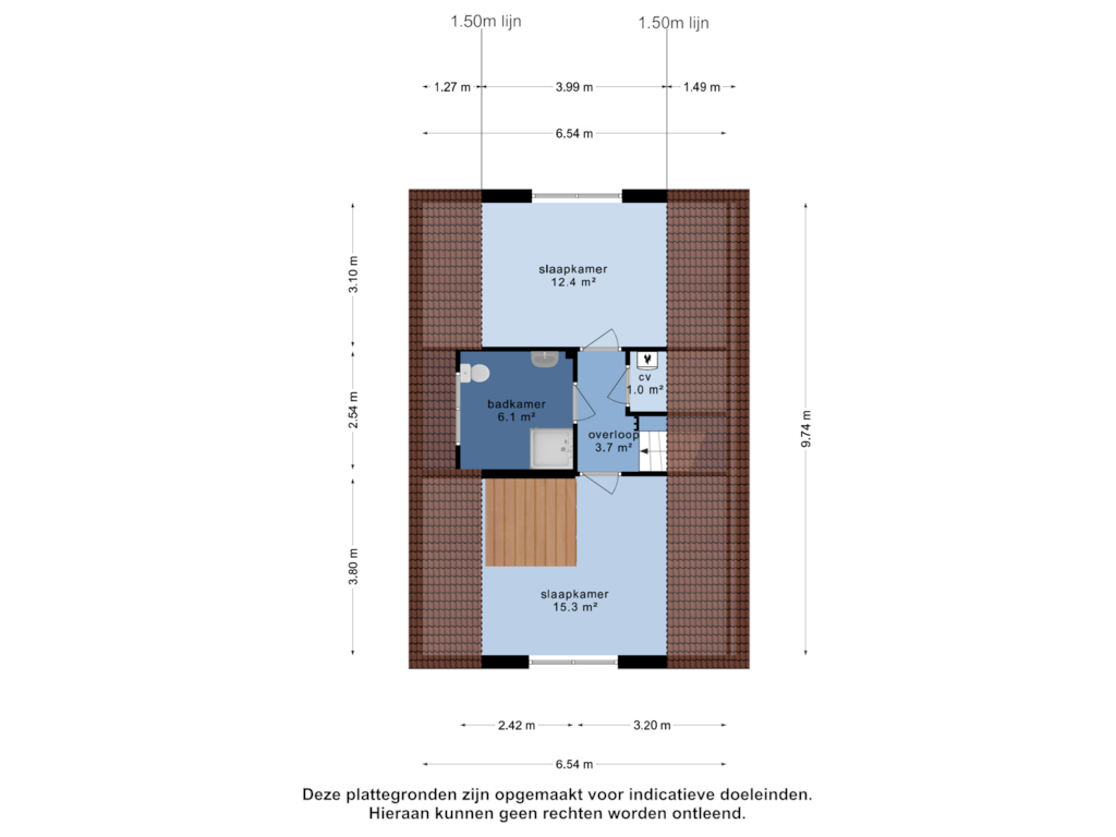 Bekijk plattegrond van 1e verdieping van Koele 36