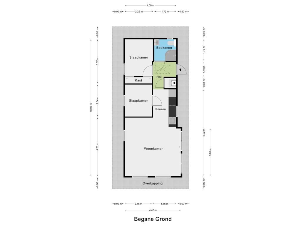 Bekijk plattegrond van Begane Grond van Hommelweg 2-R135