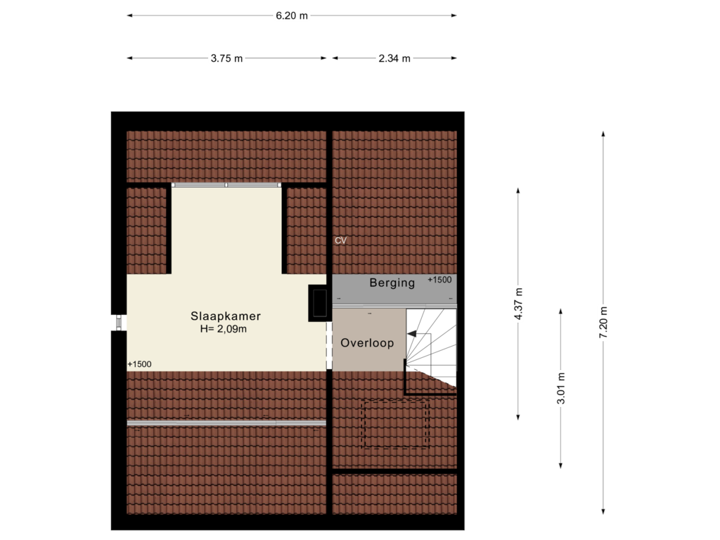 Bekijk plattegrond van 2e verdieping van Zeeweg 2