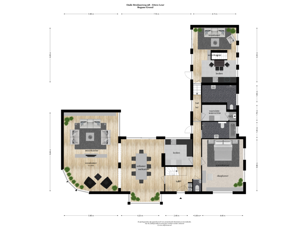 View floorplan of BEGANE GROND of Oude Bredaseweg 98