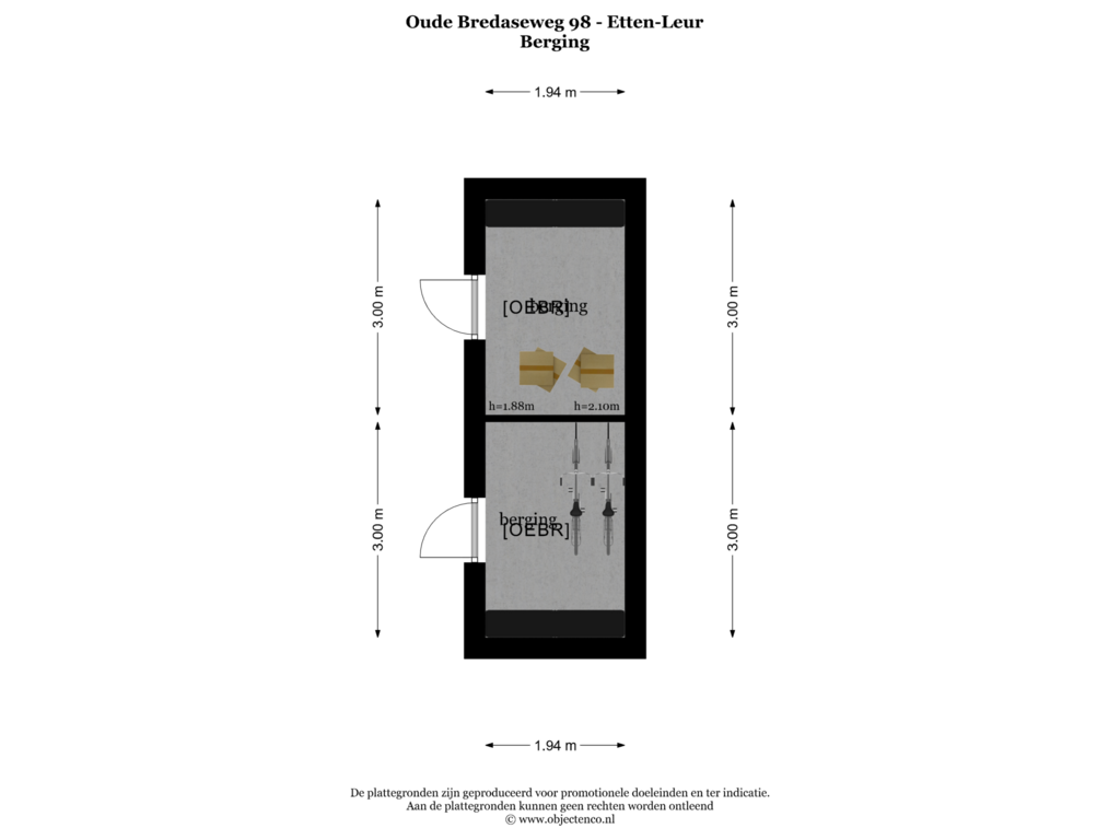 View floorplan of BERGING of Oude Bredaseweg 98