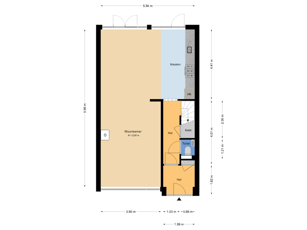 Bekijk plattegrond van Begane grond van Van Polanenpark 214