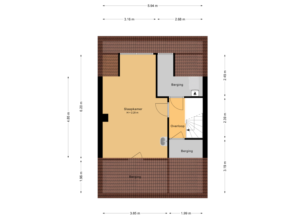 Bekijk plattegrond van 2e verdieping van Van Polanenpark 214