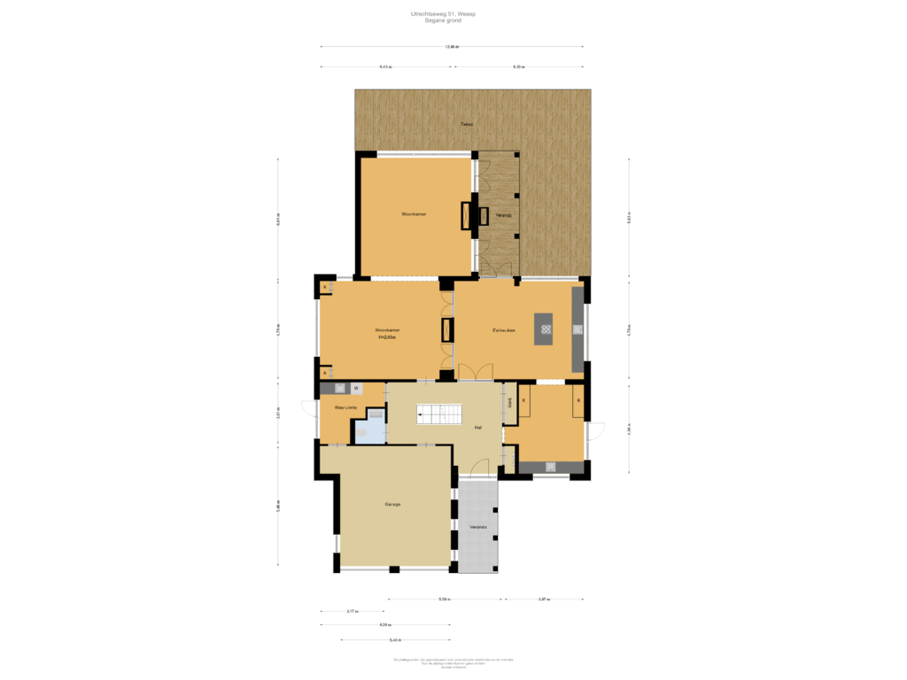 View floorplan of Begane grond of Utrechtseweg 51